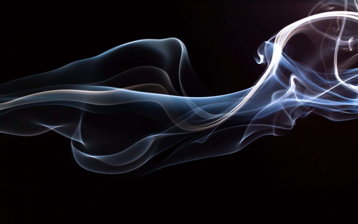 Blue smoke abstract on black background, Toxic gas, darkness concept